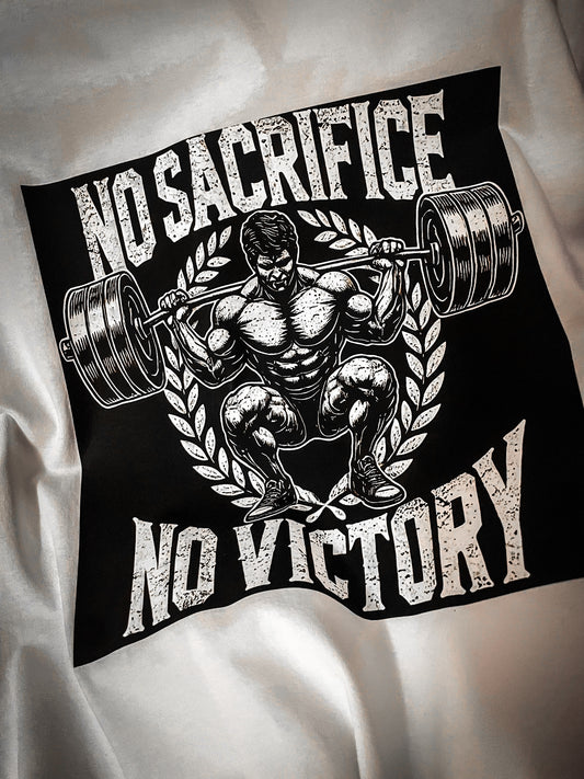 No Sacrifice No Victory Oversized T-shirt white